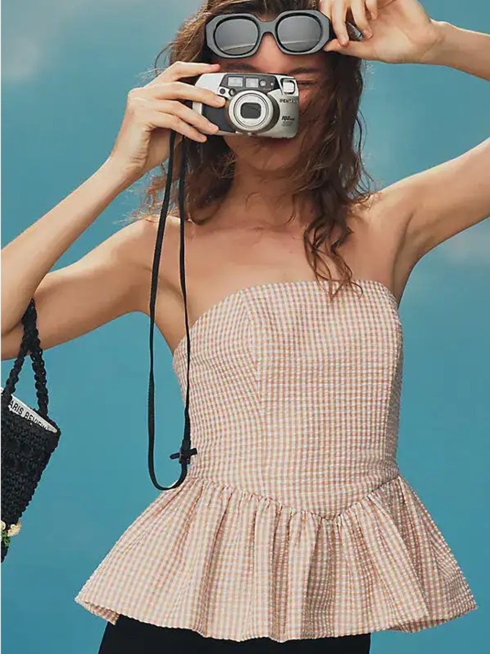 Hutch Anthropologie Peplum Strapless Corset Top